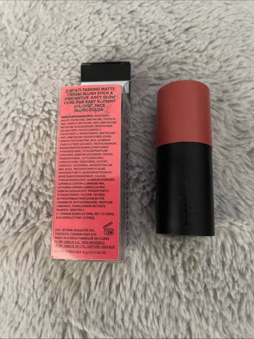 NUDESTIX Matte + Glow Cream Blush Stick — Rose Coral Tone